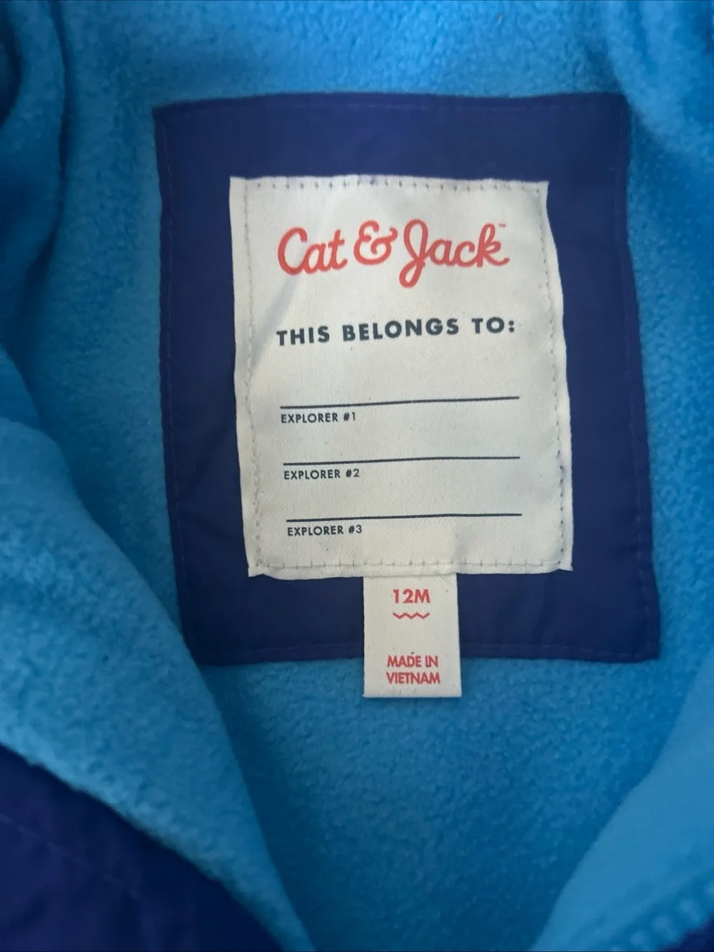 Cat & Jack Bright Blue Hooded Jacket with Vehicle Print